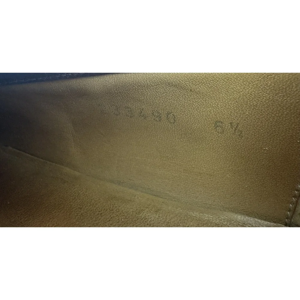 Gucci Men's Brown Leather Mila Wimbledon Logo Loafers Size‎ 6.5 Shoes